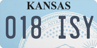 KS license plate 018ISY