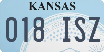 KS license plate 018ISZ