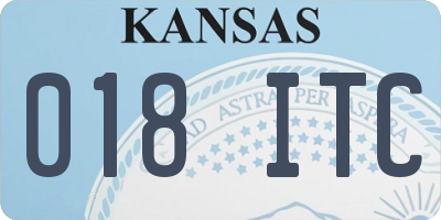 KS license plate 018ITC