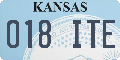 KS license plate 018ITE