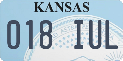 KS license plate 018IUL