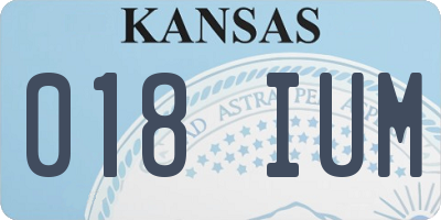 KS license plate 018IUM