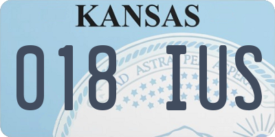 KS license plate 018IUS