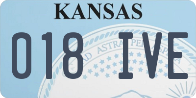 KS license plate 018IVE