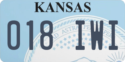 KS license plate 018IWI