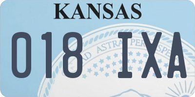 KS license plate 018IXA
