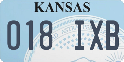 KS license plate 018IXB