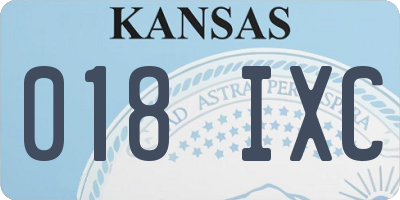 KS license plate 018IXC