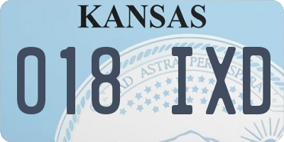 KS license plate 018IXD