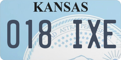 KS license plate 018IXE