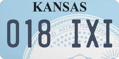 KS license plate 018IXI