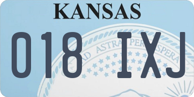 KS license plate 018IXJ