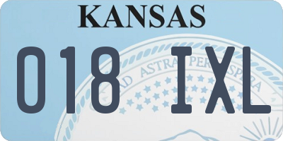 KS license plate 018IXL