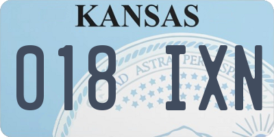 KS license plate 018IXN