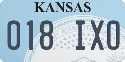 KS license plate 018IXO