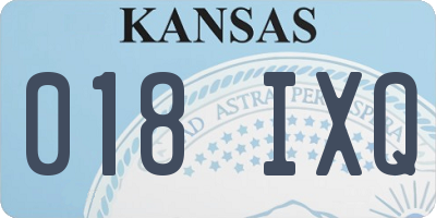 KS license plate 018IXQ