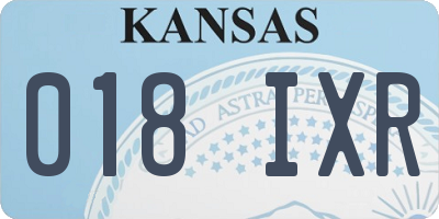 KS license plate 018IXR