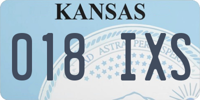 KS license plate 018IXS