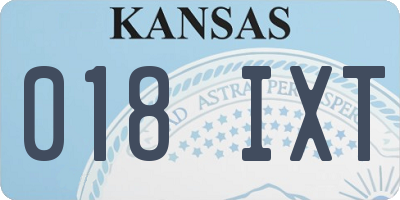 KS license plate 018IXT