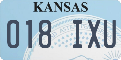 KS license plate 018IXU