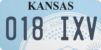 KS license plate 018IXV