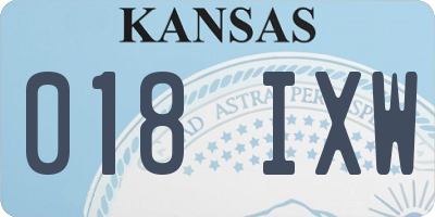 KS license plate 018IXW