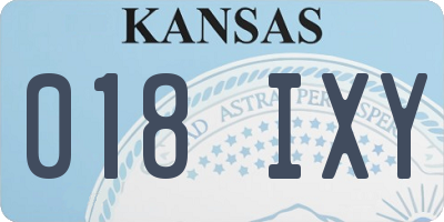 KS license plate 018IXY