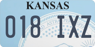 KS license plate 018IXZ