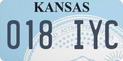 KS license plate 018IYC