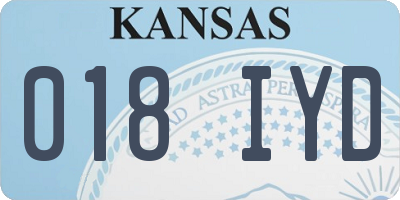 KS license plate 018IYD