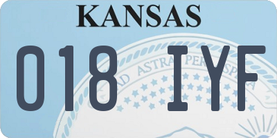 KS license plate 018IYF