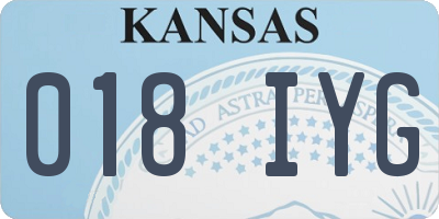 KS license plate 018IYG