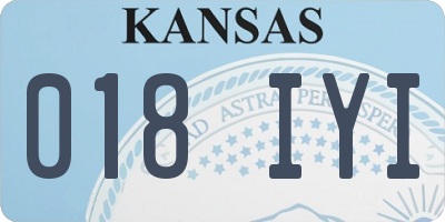 KS license plate 018IYI