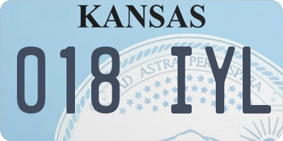 KS license plate 018IYL