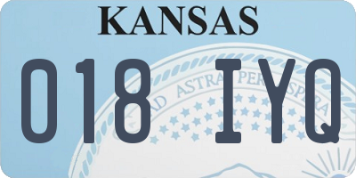 KS license plate 018IYQ
