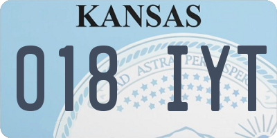 KS license plate 018IYT