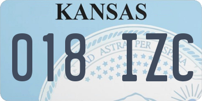 KS license plate 018IZC