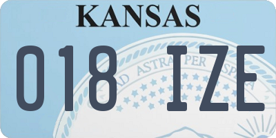 KS license plate 018IZE