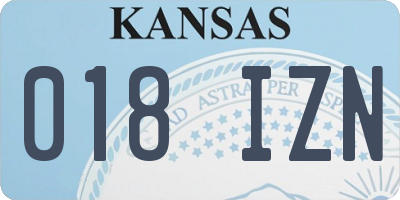 KS license plate 018IZN