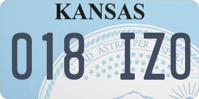 KS license plate 018IZO