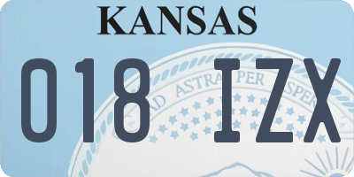 KS license plate 018IZX