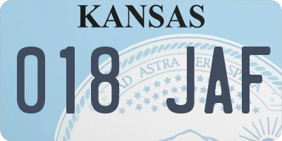 KS license plate 018JAF
