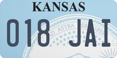 KS license plate 018JAI