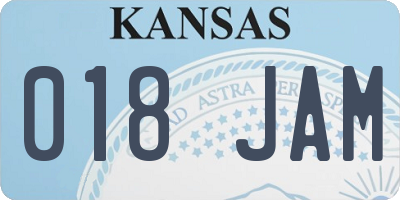 KS license plate 018JAM