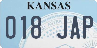 KS license plate 018JAP