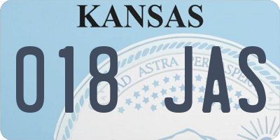 KS license plate 018JAS