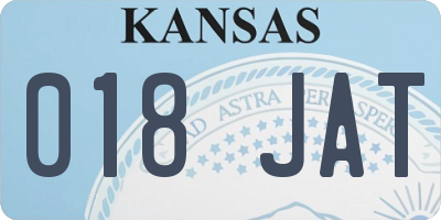 KS license plate 018JAT