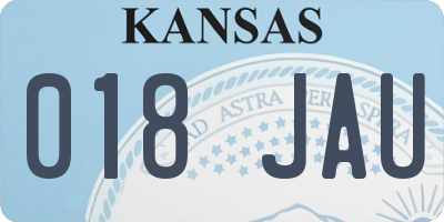 KS license plate 018JAU