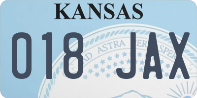 KS license plate 018JAX