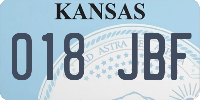 KS license plate 018JBF